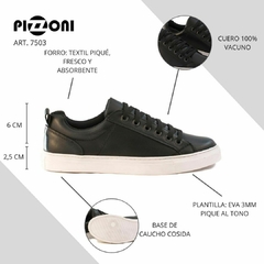 Zapatilla urbana cuero vacuno (7503) - Pizzoni Calzados