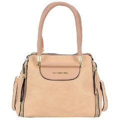 Bolsa Feminina em Couro PU De Ombro Elegance Estruturada com Detalhes em Dourado com Três Divisórias - loja online