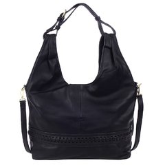 Bolsa Feminina Bucket Hobo Luxo Em Alto Relevo Com Tressê e Detalhe Simulando Zíper no Cabedal