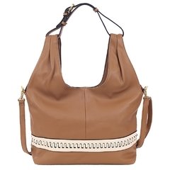 Bolsa Feminina Bucket Hobo Luxo Em Alto Relevo Com Tressê e Detalhe Simulando Zíper no Cabedal na internet