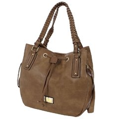 Bolsa Feminina de Couro Sintético Elegance com Detalhes em Alto Relevo Com Alça Em Tressê - comprar online