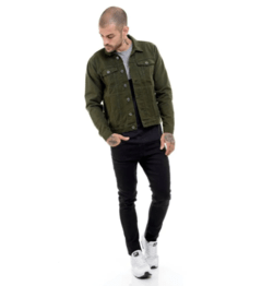 Jaqueta Denin Verde Militar Masculina - loja online