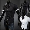 Camisa Masculina Slim Manga Curta