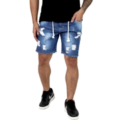 Bermuda Jeans Masculina Curta Rasgada - loja online