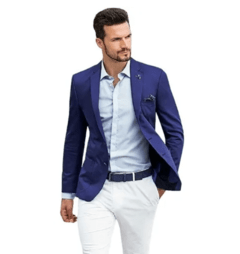 BLAZER MASCULINO SLIM FIT AZUL MARINHO - comprar online