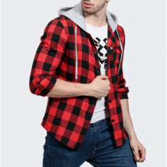 Blusa Xadrez Masculina com Touca de Moletom - comprar online