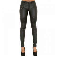 Calça Feminina em Couro Sintético PU Rockless