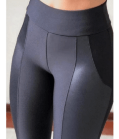 Calça Legging Montaria Feminina com Detalhes em Cirre Flanelada - comprar online