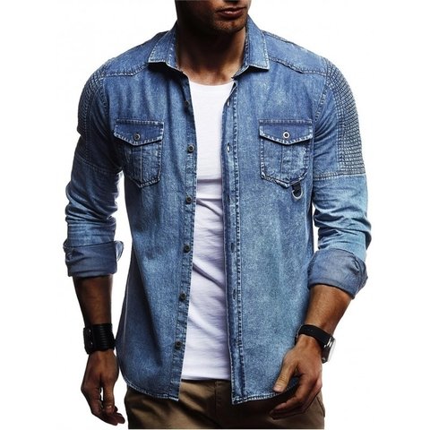 Preço de camisa jeans masculina sales