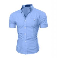 Camisa Masculina Social Slim Manga Curta