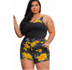 Conjunto Feminino Plus Size Floral Blusinha + Shorts - comprar online