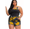 Conjunto Feminino Plus Size Floral Blusinha + Shorts