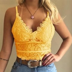 Cropped Renda Froral Tule com borda em Crochê na internet