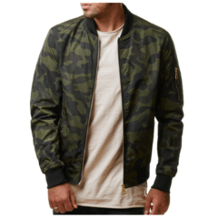 Jaqueta Bomber Masculina Com Camuflagem