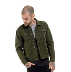 Jaqueta Denin Verde Militar Masculina - comprar online