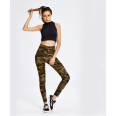 Calça Legging Camuflada de Cintura Alta na internet