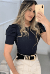 Blusa Princesa Manguinha Preta