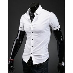 Camisa Masculina Slim Manga Curta na internet