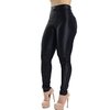 Calça Disco Hot Pants Cintura Alta Legging Com Bolso