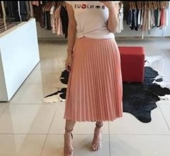 Saia Feminina Midi Plissada Crepe