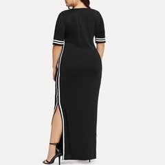 Vestido longo com listra na cheap lateral