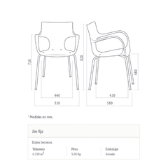 SILLA OFICINA HOGAR JIM CAÑO CROMADO - VIDA HOME