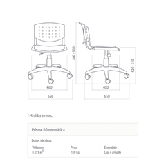 SILLA OFICINA PRISMA NEUMATICA - VIDA HOME