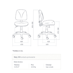 Imagen de SILLA OFICINA ROBY 200 C/ CONTACTO PERMANENTE