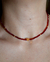 Chocker Cristal VERMELHO e Coração Liso