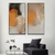 Composição com 2 Quadros Decorativos - Medidas 100x195 em Canvas (tela) com Moldura - Artes: The Orange 01 + 02