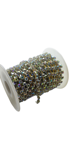 Strass 4 mm acrilico tornasol por 9 metros.