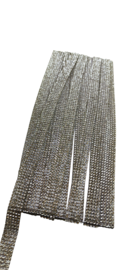 Strass vidrio termoadhesivo en 5 lineas x 4,5 mts. Calidad.