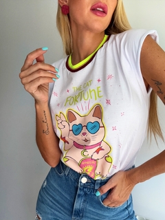 Remera• THE CAT white• - tienda online