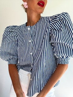 Camisa• JUSTINA blue lines• - comprar online