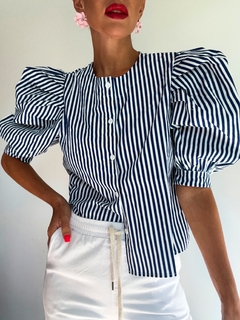 Camisa• JUSTINA blue lines• - LA TIENDA by Me!