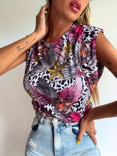 Remera• TAYA tiger pink• on internet