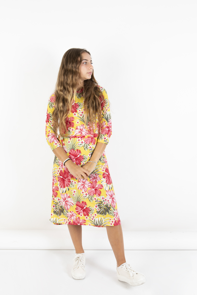 Vestido pile yellow flow. Ninas Cherry Boop