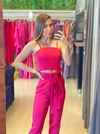 Conjunto alfaiataria Pink cropped e calça