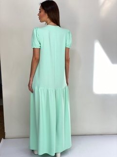 Vestido crepe begônia verde agua - comprar online