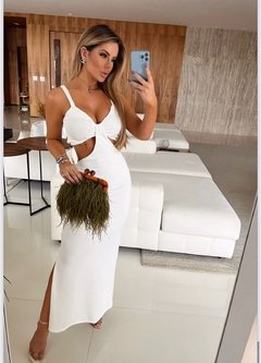 Vestido de crepe carymã branco