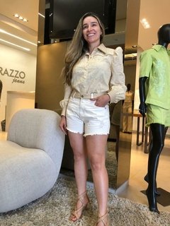 Short Razzo em sarja nude com detalhe