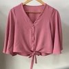 Blusa amarração frente crepe matira Lavanda / Rosa seco - comprar online