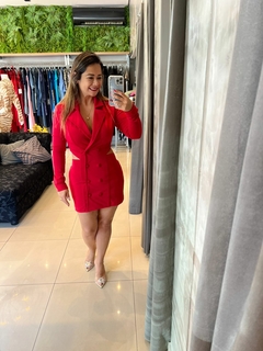 Vestido gorgurinho curto vermelho