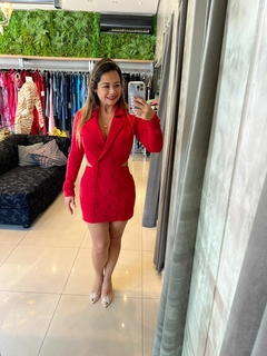 Vestido gorgurinho curto vermelho na internet