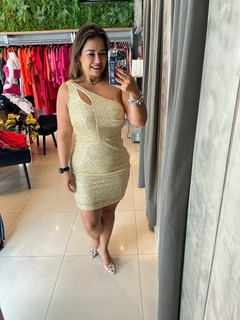 Vestido forrado malha todo paete na internet