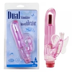 VIBRADOR COM ESTIMULADOR CLITORIANO BORBOLETA DUAL STIMULATOR (CLIQUE PARA VER VARIAÇÕES DE CORES) (47)