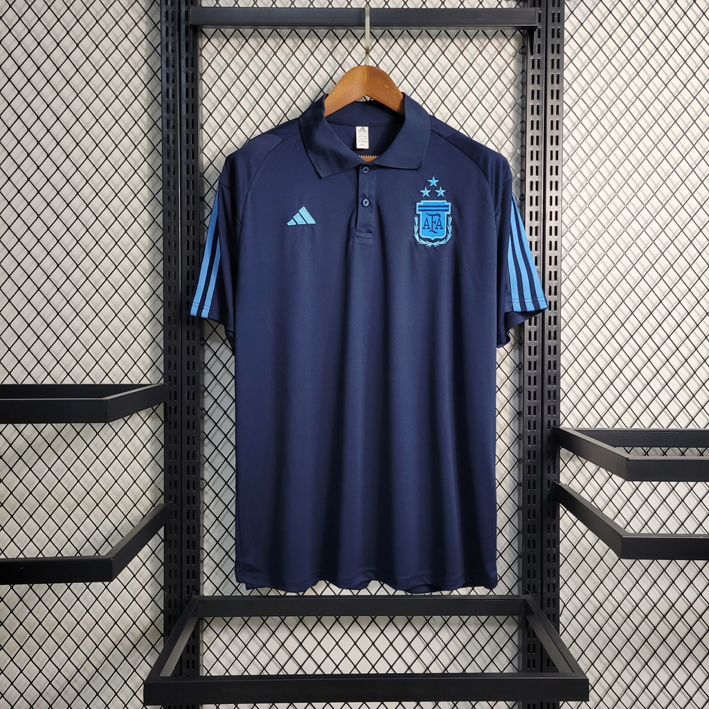 Camisa Polo Argentina 2022/2023 Azul Adidas Masculina Copa do Mundo
