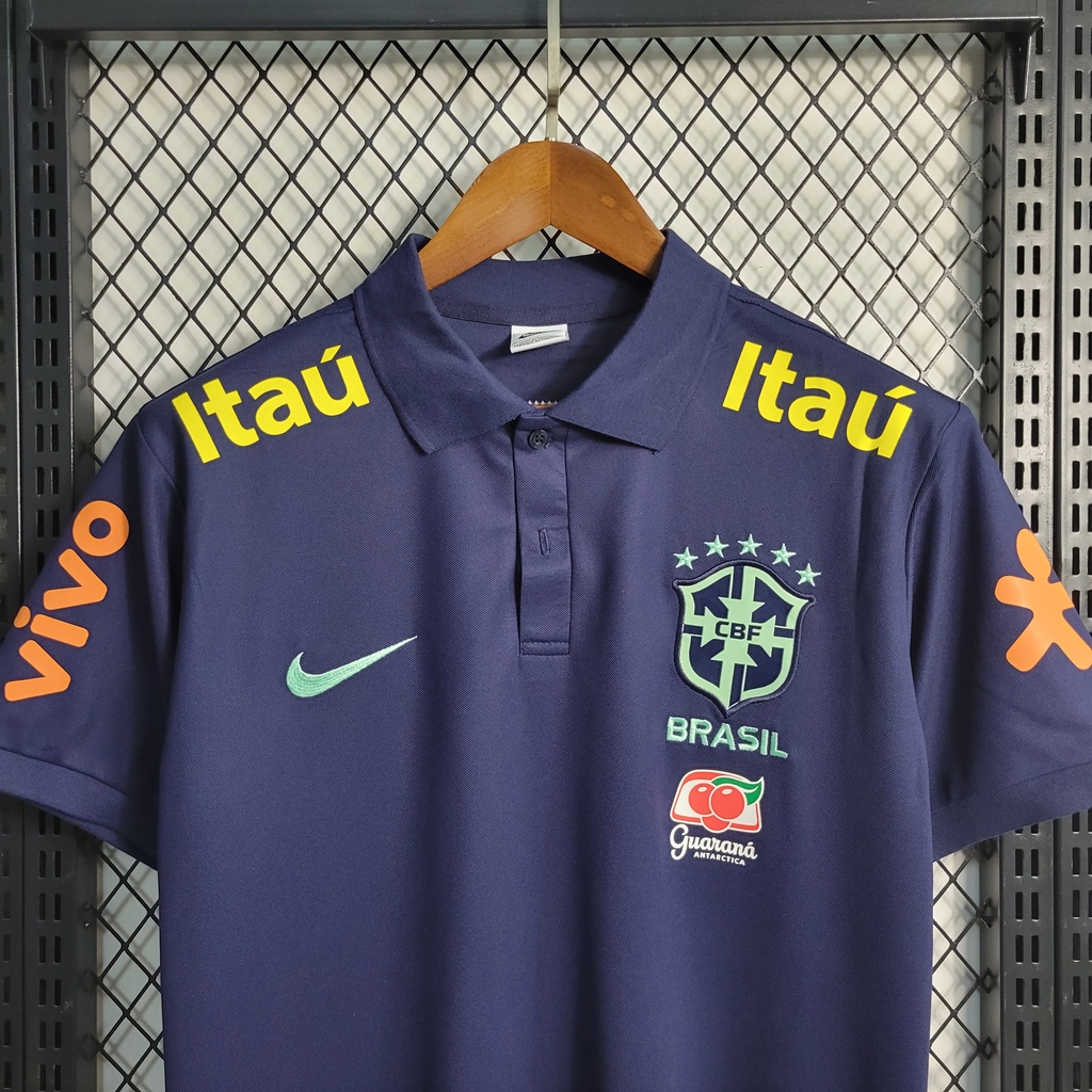 Camisa Polo Brasil 2023/24 - Verde e Azul Marinho