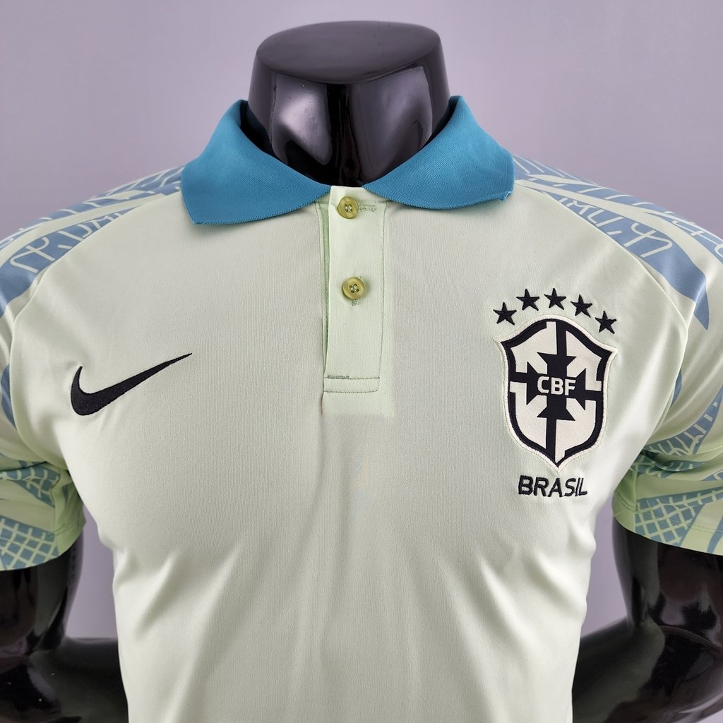 Camisa Polo Brasil 2022/2023 Verde Claro Nike Masculina