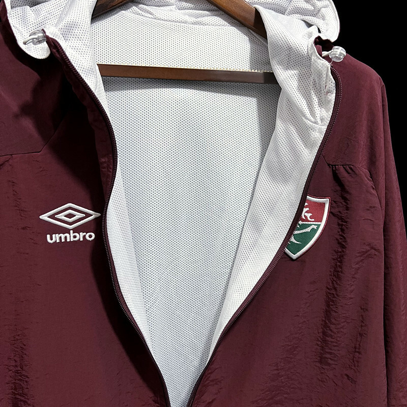 Jaqueta Corta Vento Fluminense 2023/2024 Bordô e Verde Umbro Masculin